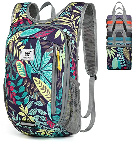 SKYSPER 10L Fällbar Ryggsäck Dagsryggsäck Daypack Vandringssäck Reseryggsäck för utomhusvandring, resor och stadsresor