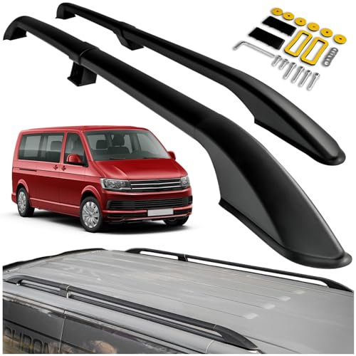 CHROMEMASTER Dachreling Dachträger Kompatibel mit VW T6 Multivan Short 2015-2019 | Zur Befestigung der Dachgepäckträger, Dachboxen oder Dachfahrradträger | Robuste Konstruktion aus Alu
