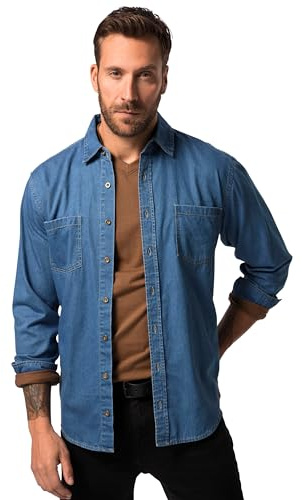 JP 1880 Hommes Grandes Tailles L-8XL Chemise en Jean, Manches Longues et col Kent. Coupe Modern Fit. Jusqu'au 8XL. 822885