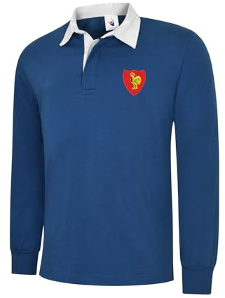 Uneek Clothing France Polos de rugby à manches longues. Rugby 6 Nations, bleu marine, XXL