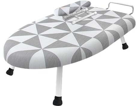 gibxiyza Mini Ironing Board 2Pcs/Set Small Ironing Board Desktop Ironing Board with Removable Washable Cover Heat-Resistant Cotton Padded Foldable Portable Anti-Slip Clothes Sleeves Grey