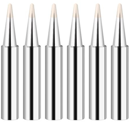 Panne à Souder, 6 Pièces 900M-T-B Pointe de Fer à Souder de Remplacement, Pointes de Soudure Alliages Plaqué Nickel,Station de Reprise de Soudure Conseils Soudage Outil,Pointe de Fer à Souder