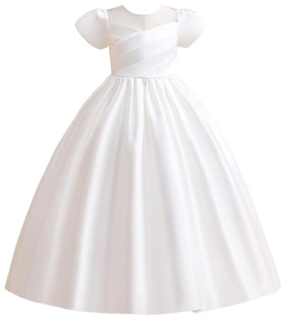 Lito Angels Vestido Largo de Fiesta para Niñas, 5-12 Años | Mangas abullonadas, Corpiño plisado, Falda larga en capas, Boda, Cumpleaños, Comunión