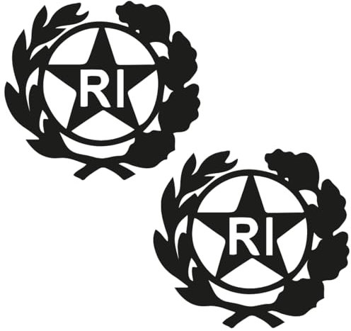StampaGenerale® - 2 Pz Bollino Adesivo Per Targa Auto e Moto con Stemma Logo RI in Pvc Resistente e Impermeabile Facile da Applicare Ideale per Restauri (13x13 mm)