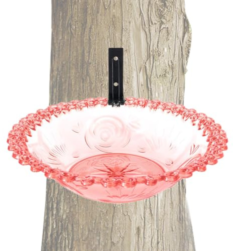 Bird Pool Shell - Vasca da bagno per uccelli da 9 pollici montata su alberi da 9 pollici | Vasca d'acqua a forma di statua per mangimi per animali, decorazione per cortile, terrazza, balcone
