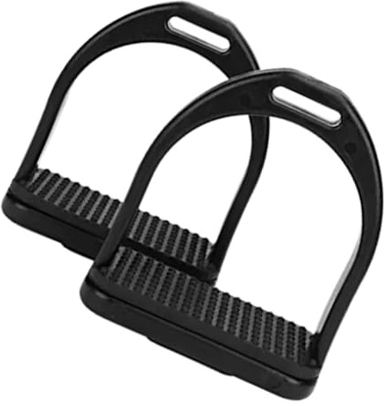 Uonlytech Staffe Antiscivolo per Equitazione 2 Pezzi in Plastico Nero, Resistenti All'usura Struttura Semplice, Facili da Montare per Riding Sicuro