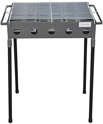 Flores Cortés 33204 - Barbacoa con patas, color negro, 33 x 33 x 60 cm