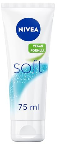 NIVEA Soft Moisturising Cream (75ml), 48H Moisturising Cream for Face, Body and Hands with Vitamin E and Jojoba Oil, Hand Cream Moisturises Deeply, Vegan Formula Day Cream