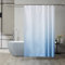 Furlinic Duschvorhang Textil Anti-schimmel Wasserdicht Waschbar Badvorhang aus Polyester Stoff Weiß nach Hellblau 150x180cm mit 10 Duschvorhangringen.