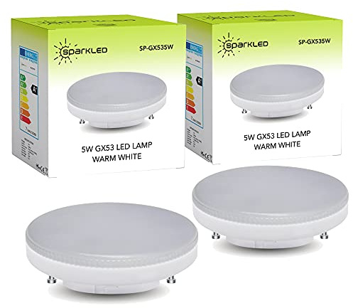 sparkLED 2 x GX53 LED Light Bulbs Free Professional Help | 40W Equivalent | Warm White | for Under Cupboard Lights |