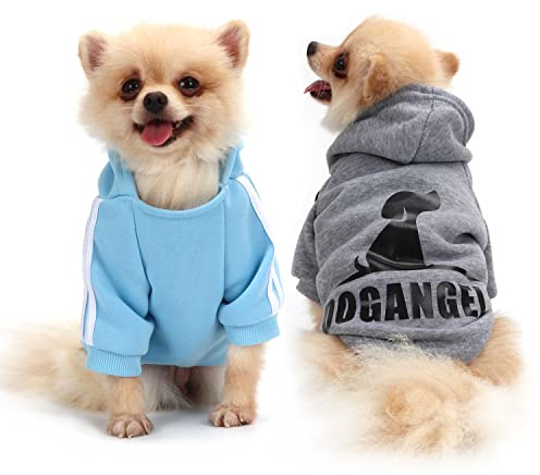 QiCheng&LYS Felpa cane Abbigliamento per cani Maglioni cani Comodo,Traspirante e caldo XS-XXL (2 Grigio/Blu, XS)
