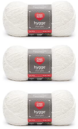 Red Heart Yarn, Pearl, 3 Pack (8 Ounce)