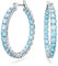 Swarovski Matrix Kreolen, Rhodinierte Ohrringe mit Strahlenden Blauen Swarovski Kristallen