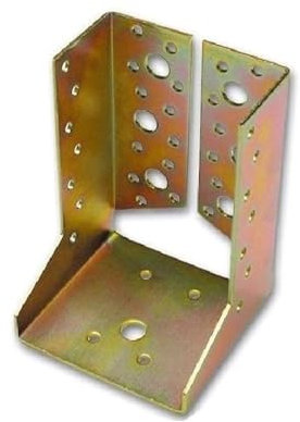 bricoleva.it Staffa Scarpa per Supporto Travi di Legno in Acciaio Tropicalizato con Ali Interne - Scarpa d’ancoraggio interno per travi in legno, piastra di giunzione per gazebo tettoia pali