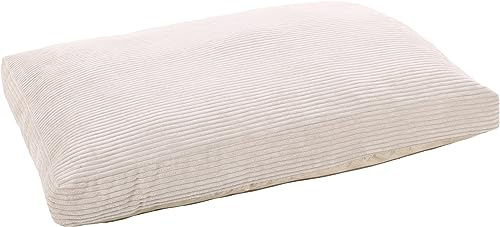 FLAMINGO Letto Velluto Beige per Cane Gatto - Cuscino per Cane Gatto - 100 x 70 x 12 cm - Lavabile - fondo antiscivolo - Fodera rimovibile posto letto morbido e confortevole