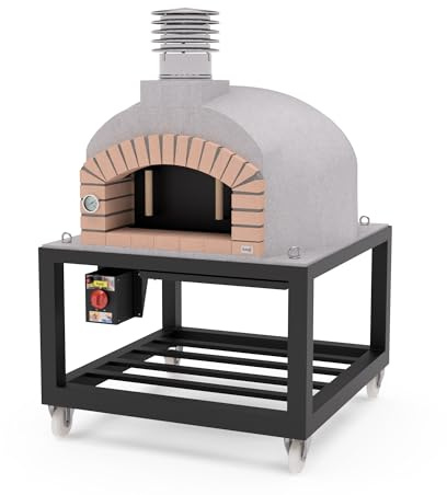 MOVELAR - Horno de Leña Exterior de Obra OLYMPUS MONS Blanco 110x110x159 cm | Aislado con Corcho y 3 Mantas Cerámicas | Horno de Obra para Cocinar al Exterior - REF: M00580