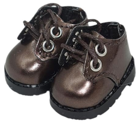 Luwecf Hochwertige Puppenschuhe für 15 cm Große Puppen, Handgefertigt Und Stilvoll, Braun