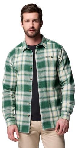 Columbia Mens Pitchstone Heavyweight Flannel II, Rain Forest Twilight Ombre, 3X Tall