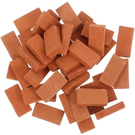 Generico 40 Mattoncini Mini in Argilla per Decorazioni Micro Paesaggio e Casa delle Bambole, Design Compatto e Riutilizzabile per DIY e Artigianato Giardino