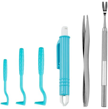 cxxtkcxxlc Pinzette per Zecche per Cani, Gatti e Umani. Set da 6 Pezzi Comprendente 3 Ganci per Zecche, 2 Pinzette Metalliche e 1 Pinzetta per Zecche. Rimozione delle Zecche Facile e Sicura