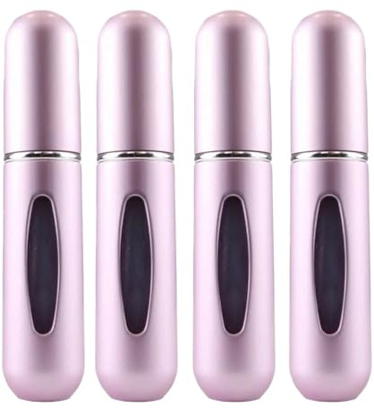 5ml Refillable Travel Perfume Atomiser Atomizer – Spray Bottle, Portable Perfume Spray for Women & Men, Mini Fragrance Travel Bottle (1, light pink)