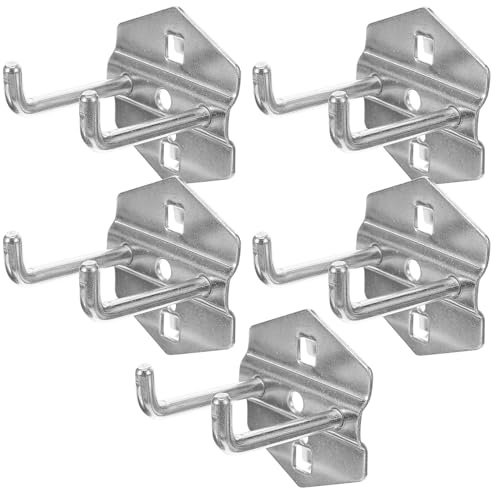 Genérico Ganchos Metálicos Para Panel Perforado 50 Mm Resistente Acero Para Colgar Herramientas Taller y Garaje 5 Piezas Uso Doméstico y Profesional