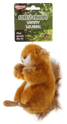 Animal Instincts Forest Friends Plush Squeaky Dog Toy Soft Comfort Puppy Toy Sammy Squirrel - Small