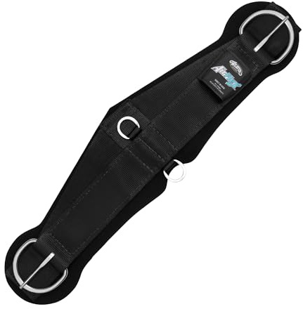 Weaver Equine Airflex Roper Sangle de Selle en Nylon antidérapante avec Boucle de Serrage Intelligente Noir