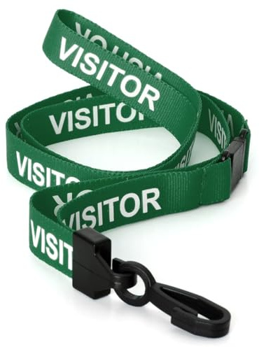 CKB LTD Visitor LANYARDS Breakaway Safety Lanyard Neck Strap Swivel Plastic Clip for ID Card Holder - Pull Quick Release Design (Pack of 20, Green)