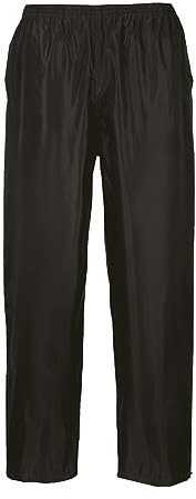 Portwest Pantalon de Pluie Classic, Couleur: Noir, Taille: 5XL, S441BKR5XL