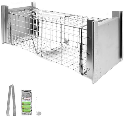 Piège à Animaux Humaine Animal Vivant Piège 50 x 17 x 17 cm Cage Chat Fouine Martre Petigi