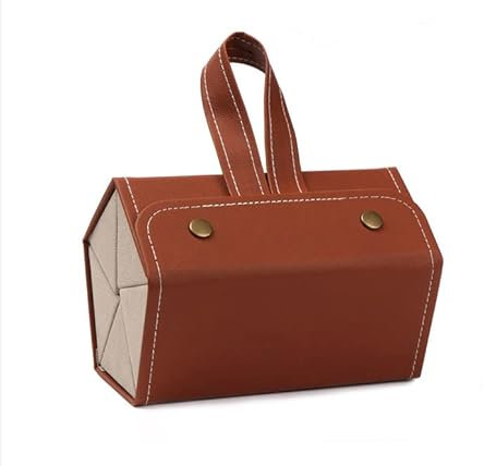 Sxspace Brillenorganizer Brillenaufbewahrung/Präsentation, Reisen Sonnenbrillen Brillenbox zur Aufbewahrung von 5 Brillen, Tragbar Brillenetui für Damen Herren (Braun-Beige), 11.94 x 16.51 x 12.7 cm