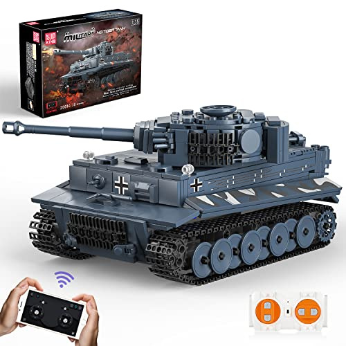 Mould King 20014 Panzer Modèles de Construction, Réservoir télécommandé avec télécommande et App Dual Control, Kit de Construction de Tank pour Adultes et Enfants