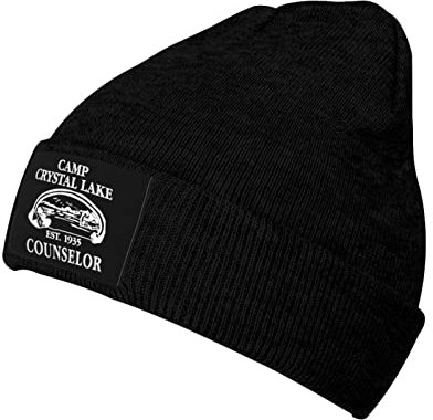 Strickmütze Camp Crystal Lake Weiche Beanie Mütze Wintermütze Unisex für Männer Frauen Schwarz, #784, One size