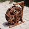 XTGDIEM Holz-Wasserrad-Brunnen, Garten-Wasserfall-Wasserpumpe, Holz-Design-Rad-Brunnen, Terrasse, Garten-Wasserspiel-Rad, Freistehende Gartendekoration (Size : 20cm(7.9inch))