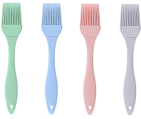 4 Stück Backpinsel Silikon,Silikonpinsel,Pinsel Backen,Brush Küche,Back Egg Silicone Küchenpinsel,Lebensmittel Eierpinsel,Basting öLpinsel,Bbq-Silikonbürste Brushes,Hitzebeständig BBQ Grillpinsel