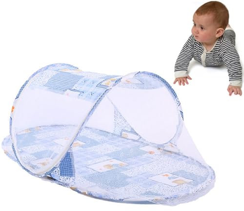 Mosquitera Plegable para Bebé, Mosquitera Plegable Portátil, Plegable Bebé Cuna Tienda, Tienda de Campaña para Cuna de bebé Mosquitera Portátil con Cremallera Red Plegable para Cama de Bebé