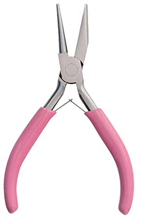 Prácticos alicates de acero al carbono, 1 juego de herramientas de joyería, alicates cóncavos de punta media redonda de 5 pulgadas