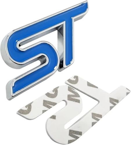 Adhesivo de metal azul ST para parrilla delantera de coche, emblema de parrilla cromada, compatible con FIESTA FOCUS MONDEO Auto Car Styling