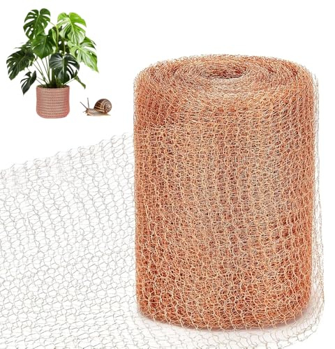 SKIKHN Kopparband mot sniglar, 12,7 cm x 15 m kodat kopparband, snäckskydd uppbädd, snäckstaket metall, skärbar koppartråd kopparull för snigelskydd, möss gnagare försvar