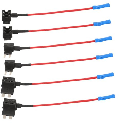 GALPADA 6 pezzi Portafusibili Inline per Auto Kit Portafusibile Rame Stagnato Facile e Protezione Adatto per Auto Camion Suv Applicazioni Dc