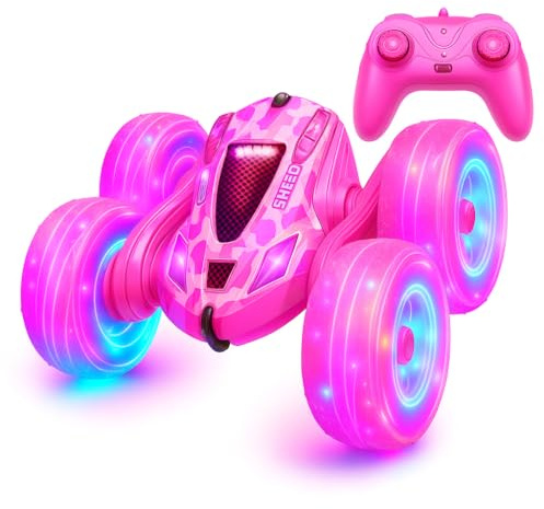 NLMWTI Voiture Télécommandée Enfant, 360° Rotation Voiture Télécommandée Monster Truck, 2.4GHz RC Radiocommandee Jeux Extérieur Jouet Cadeau pour Garçon Fille 3+ Ans