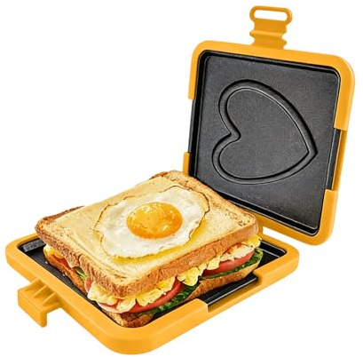 MFYOUPK Smörgåsgrill med press - Halkfri Hopfällbar Grillpanna,Sandwichpress - För resande, studentboende, hyreslägenhet, köksmiljö, restaurangmiljö, kvinnor, herrar, tonåringar och