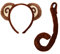 Affe Accessoire Set - Ohren und Schwanz