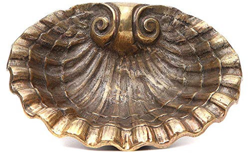 Holyart Acquasantiera Conchiglia Ottone bronzato 23x28 cm