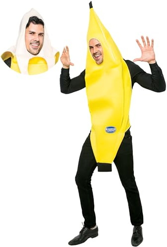 Spooktacular Creations Appealing Banana Costume Adult Deluxe Set for Halloween Dress Up Party and Roleplay Cosplay (Medium)