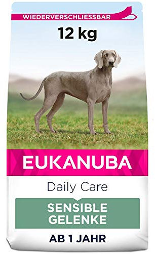 Eukanuba Daily Care Sensitive Joints Hundefutter - Trockenfutter für Hunde mit Gelenkbeschwerden – Spezialfutter geeignet für alle ausgewachsenen Rassen, 12 kg