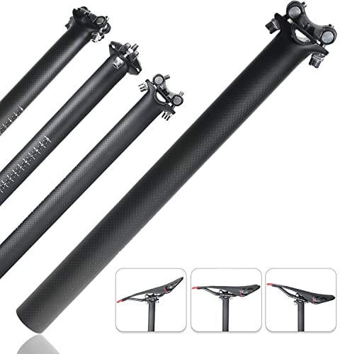TPard Carbon Bike Seatpost 27.2/31.6 Ultralight Carbon Fiber Bicycle Seat Post Bike Seat Tube for Mountain Road Bikes MTB BMX