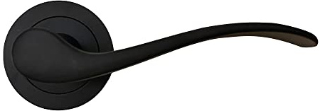 MICEL - 02034 - Juego de Manilla con Roseta (50 mm) y maneta de aluminio, Color negro, 120 x 50 x 51 mm