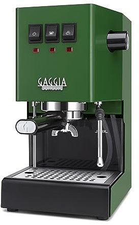 Gaggia Classic E24 Evo Pro Manual Espresso Coffee Machine Maker with Brass Boiler & Solenoid Valve - Jungle Green